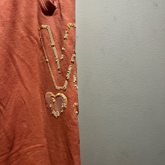 Victoria’s Secret orange boyfriend sweatpants with sequins - Picture 3 of 10